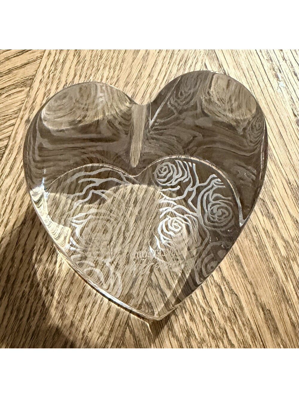 Waterford Crystal Monique Lhuillier Sunday Rose Heart Paperweight Mint